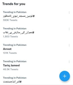 Twitter Top Trends Pakistan